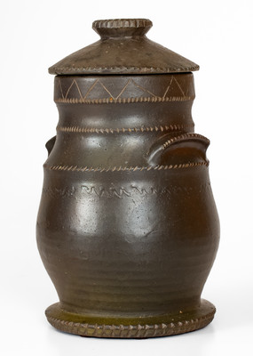 Outstanding Tennessee Stoneware Sugar Jar w/ Lid, possibly Sevierville