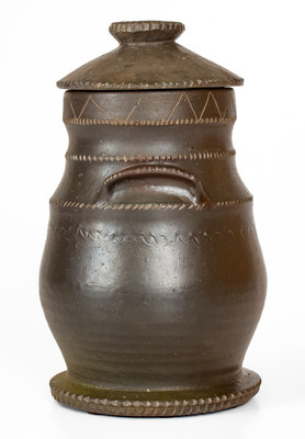 Outstanding Tennessee Stoneware Sugar Jar w/ Lid, possibly Sevierville