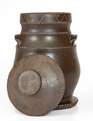 Outstanding Tennessee Stoneware Sugar Jar w/ Lid, possibly Sevierville