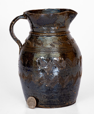 Fine Alabama Stoneware Pitcher w/ Incised Decoration, second half 19th century