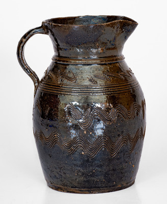Fine Alabama Stoneware Pitcher w/ Incised Decoration, second half 19th century