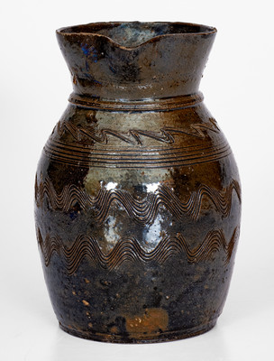 Fine Alabama Stoneware Pitcher w/ Incised Decoration, second half 19th century