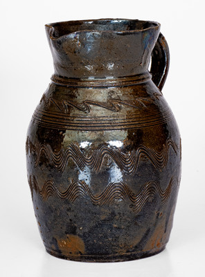 Fine Alabama Stoneware Pitcher w/ Incised Decoration, second half 19th century