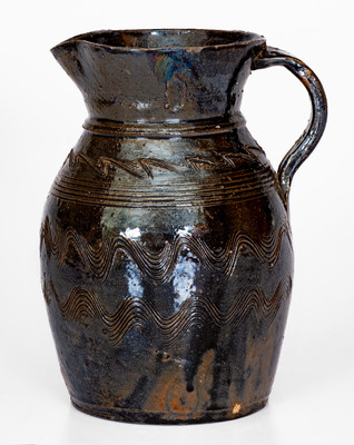 Fine Alabama Stoneware Pitcher w/ Incised Decoration, second half 19th century