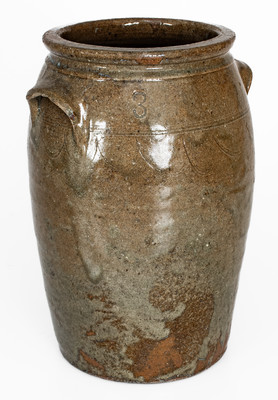 Three-Gallon Alkaline-Glazed Stoneware Jar, Southern U.S. origin