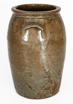 Three-Gallon Alkaline-Glazed Stoneware Jar, Southern U.S. origin
