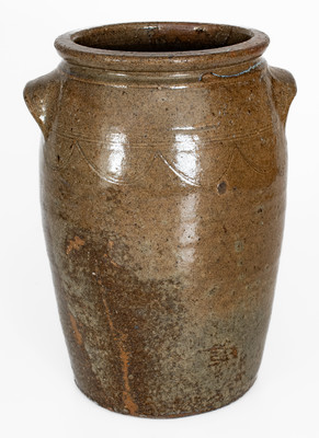 Three-Gallon Alkaline-Glazed Stoneware Jar, Southern U.S. origin