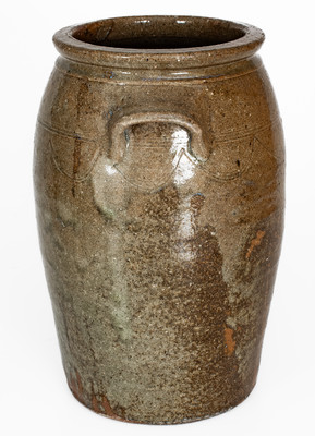 Three-Gallon Alkaline-Glazed Stoneware Jar, Southern U.S. origin