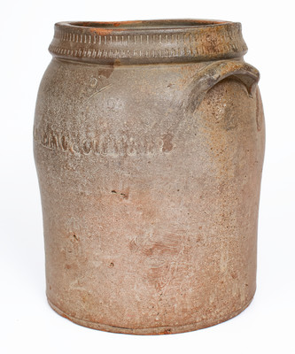 Very Rare B.A. LAWSON 1872 Salt-Glazed Stoneware Jar, probably Grindstaff Pottery, Blount County, TN