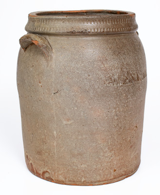 Very Rare B.A. LAWSON 1872 Salt-Glazed Stoneware Jar, probably Grindstaff Pottery, Blount County, TN