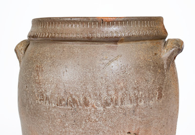 Very Rare B.A. LAWSON 1872 Salt-Glazed Stoneware Jar, probably Grindstaff Pottery, Blount County, TN