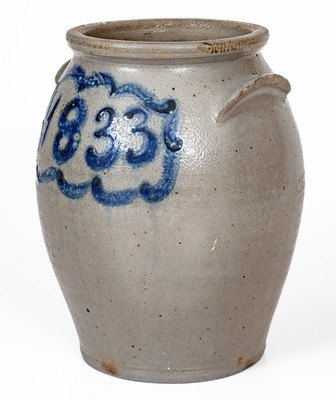 Extremely Rare J. MILLER / WHEELING, VA 1833 Stoneware Jar