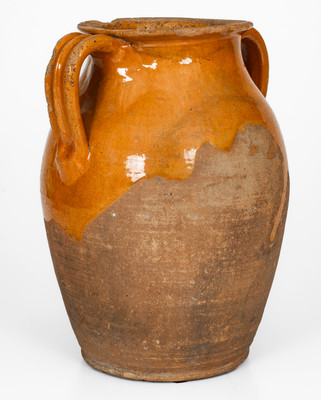 Attrib. Mottern Pottery, Carter County, TN Open-Handled Redware Jar
