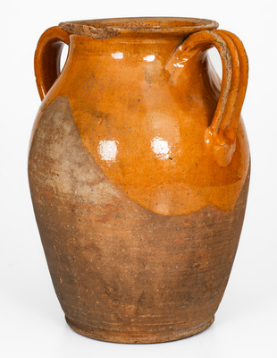 Attrib. Mottern Pottery, Carter County, TN Open-Handled Redware Jar