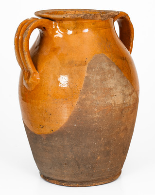 Attrib. Mottern Pottery, Carter County, TN Open-Handled Redware Jar