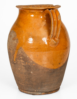 Attrib. Mottern Pottery, Carter County, TN Open-Handled Redware Jar