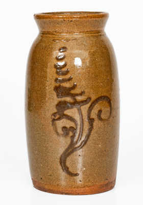 Rare Glazed attrib. Mottern Pottery, Carter County, TN Redware Canning Jar