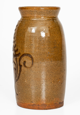 Rare Glazed attrib. Mottern Pottery, Carter County, TN Redware Canning Jar