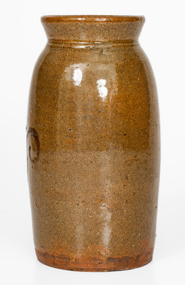 Rare Glazed attrib. Mottern Pottery, Carter County, TN Redware Canning Jar