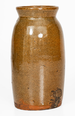 Rare Glazed attrib. Mottern Pottery, Carter County, TN Redware Canning Jar