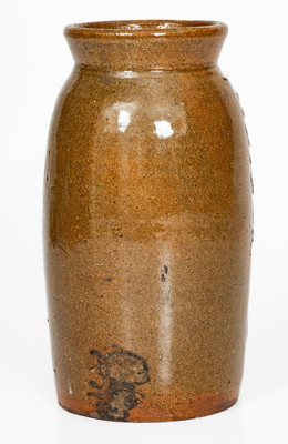 Rare Glazed attrib. Mottern Pottery, Carter County, TN Redware Canning Jar