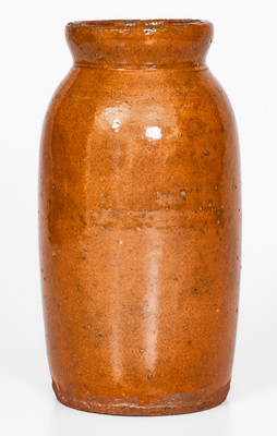 Rare Dated 1870 Redware Canning Jar attrib. Mottern Pottery, Carter County, Tennessee