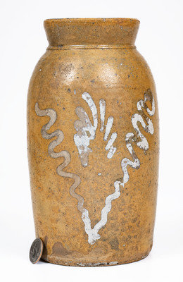 Rare attrib. Mottern Pottery, Carter County, TN Slip-Decorated Redware Canning Jar