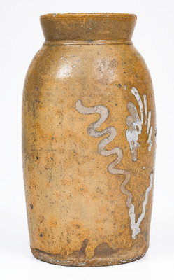 Rare attrib. Mottern Pottery, Carter County, TN Slip-Decorated Redware Canning Jar