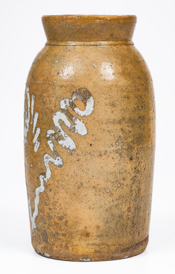 Rare attrib. Mottern Pottery, Carter County, TN Slip-Decorated Redware Canning Jar