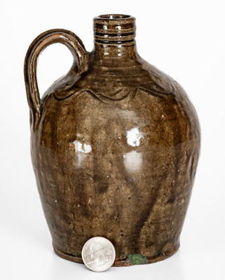 Small Lincoln County, North Carolina Alkaline-Glazed Stoneware Jug, c1850-80