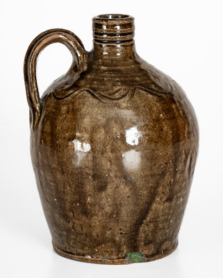 Small Lincoln County, North Carolina Alkaline-Glazed Stoneware Jug, c1850-80