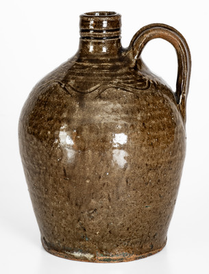 Small Lincoln County, North Carolina Alkaline-Glazed Stoneware Jug, c1850-80