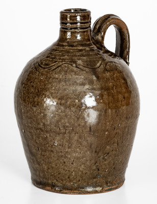Small Lincoln County, North Carolina Alkaline-Glazed Stoneware Jug, c1850-80