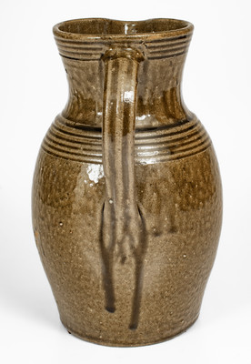 Rare DS (Daniel Seagle, Vale, North Carolina) Alkaline-Glazed Stoneware Pitcher