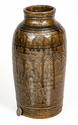 Catawba Valley, North Carolina Stoneware Jar w/ Elaborate Incised Decoration, c1850-80