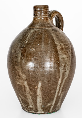 Fine Lincoln County, North Carolina Alkaline-Glazed Stoneware Jug, mid 19th century