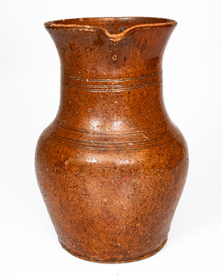 Tennessee Redware Pitcher, possibly Sullivan County, c1850-80