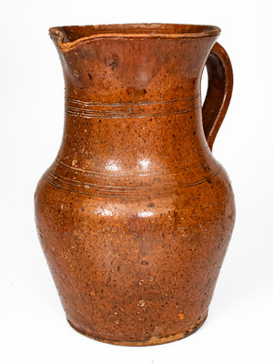 Tennessee Redware Pitcher, possibly Sullivan County, c1850-80