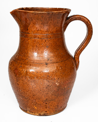 Tennessee Redware Pitcher, possibly Sullivan County, c1850-80