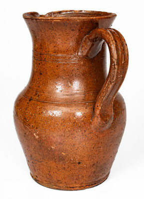 Tennessee Redware Pitcher, possibly Sullivan County, c1850-80