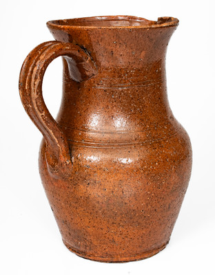 Tennessee Redware Pitcher, possibly Sullivan County, c1850-80