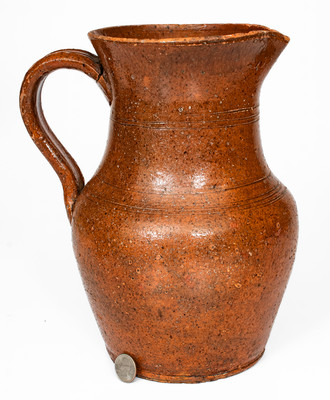 Tennessee Redware Pitcher, possibly Sullivan County, c1850-80