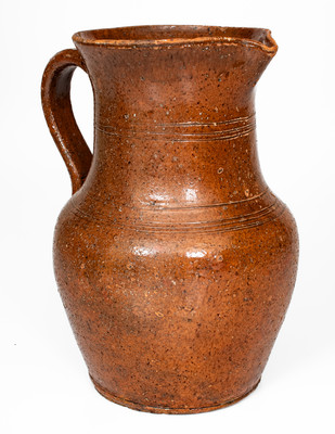 Tennessee Redware Pitcher, possibly Sullivan County, c1850-80