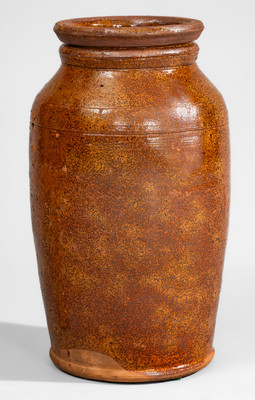 Glazed Redware Jar, probably Eastern Tennessee