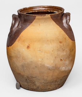 Very Rare Piedmont Region of North Carolina Redware Jar w/ Decorative Handles, possibly Yadkin County