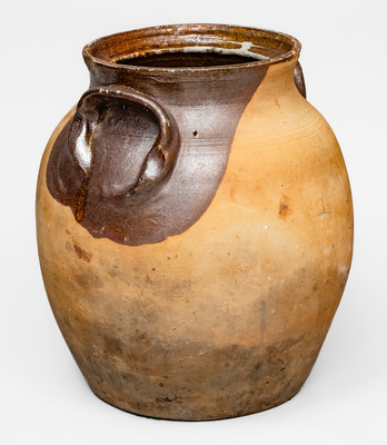 Very Rare Piedmont Region of North Carolina Redware Jar w/ Decorative Handles, possibly Yadkin County