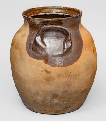 Very Rare Piedmont Region of North Carolina Redware Jar w/ Decorative Handles, possibly Yadkin County