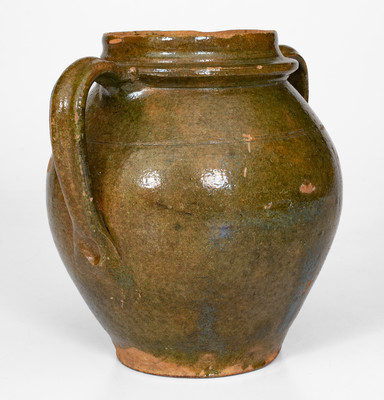 Rare Copper-Glazed Redware Jar, possibly East Tennessee, c1810-40