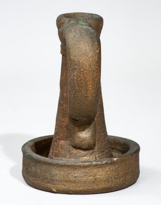 Painted Stoneware Candlestick, possibly Georgia, late 19th or early 20th century