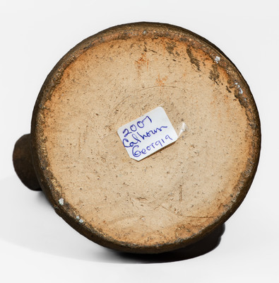 Painted Stoneware Candlestick, possibly Georgia, late 19th or early 20th century